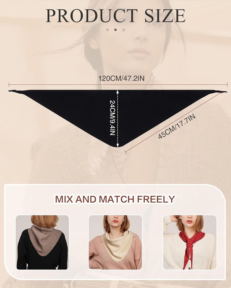 Molans Women Winter Knit Neck Scarf - Warm Crochet Triangle Scarf for Women Girls - Image 2